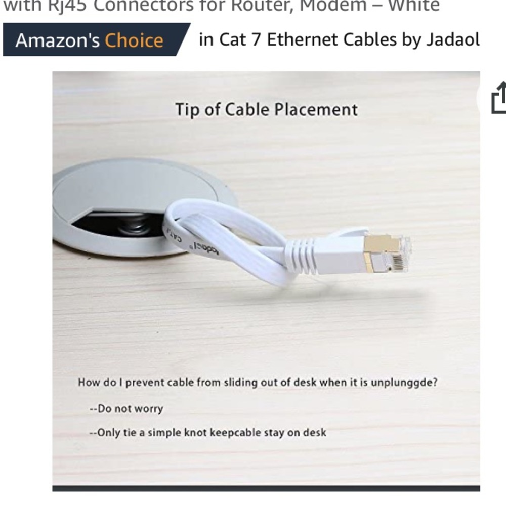 SET OF 2 Jadaol Cat 7 Ethernet Cable 25ft Shielded Solid Flat NWT - Picture 9 of 15